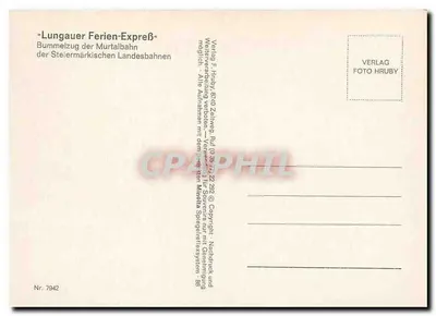 Trem nas montanhas — « Lungauer Ferien-Expres » — Verlag F. Hruby — Verso