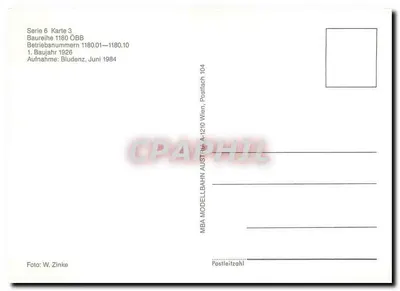 Elektryczna lokomotywa ÖBB 1180.01 — seria 6, karta 3 — MEB AUSTRIA — Rewers