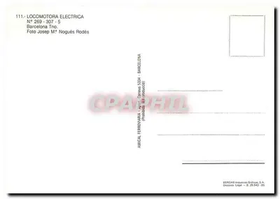 Elektryczny lokomotywa N° 269-307-5 — Stacja Barcelony — n° 111 — Rewers