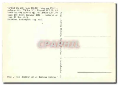 Tramway em Rotterdam — Stationsplein — editor Tramweg Stichting — Verso