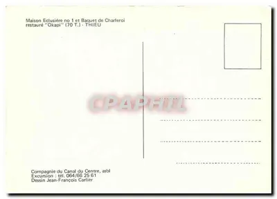Stacja Thieu — rysunek Jean-François Carlier — Spółka Kanału Środkowego, asbl — Rewers