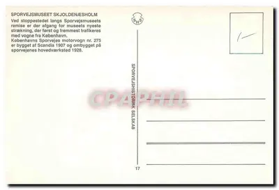 Sporvejsmuseet Skjoldenæsholm — remise e trem n°275 — Sporvejshistorisk Selskab — Verso