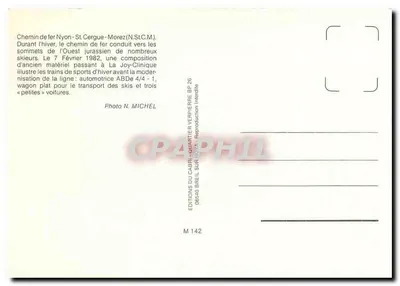 Linha ferroviária Nyon-St Cergue-Morez — N.St.C.M. — Éditions du Cabri, Quartier Verpierre, Breil-sur-Roya — Verso