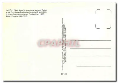 CC 5170 — lokomotywa Cockerill — między Enghien a Braine-le-Comte — Éditions du Cabri — Rewers