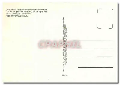 Estação de Vonèche — Autorail 4503 e 4504 cercando a carruagem 734-10 — Éditions du Cabri — Verso