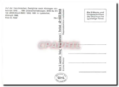 Tramwaj n°135 — Lysbüchel — Ernst B. Lauwiler Verlag — Rewers