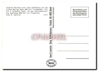 Ottikon-Gossau (Ct. Zürich) — Stazione — Editore Ernst B. Lenzwiler, n° 73-9 — Verso