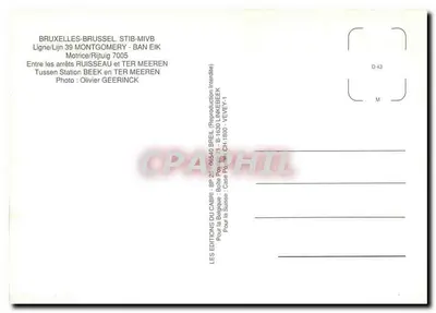Bruxelas - Linha 39 Montgomery - Ban Eik — Motrice 7005 — Edições do Cabri — Verso