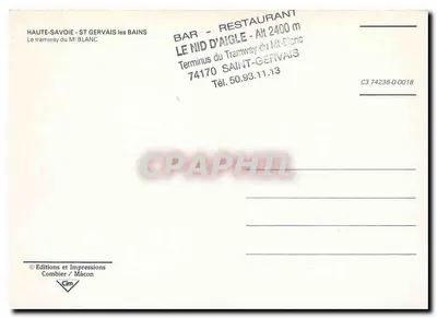Saint-Gervais-les-Bains — Tramwaj Mont-Blanc — Éditions et Impressions Combier / Mâcon — Rewers
