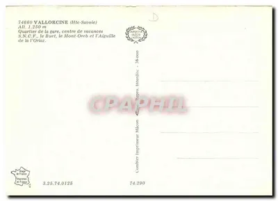 Valloire (Haute-Savoie) — vista do bairro da estação, centro de férias — Imprimeur Combier, n° 36-000 — Verso