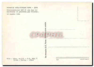 Treno elettrico ECD 21 — Ferrovia Roma-Viterbo Nord — SRFN — 22 agosto 1986 — Verso
