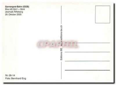 Trem ao oeste do Gornergrat — Gornergrat-Bahn (GGB) — Editions BE — Verso