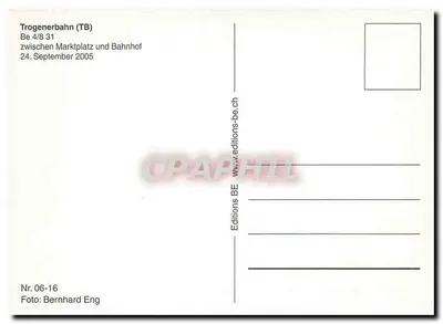 Trogenerbahn — Trem S12 St. Gallen — Trogenerbahn (TB) Be 4/8 31 — Verso