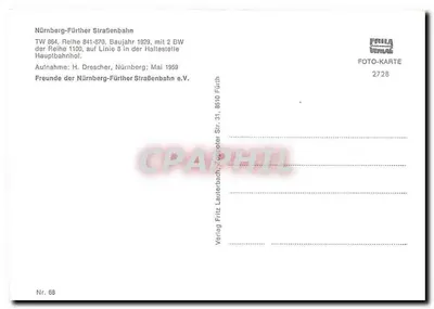 Grand-Hotel Nuremberg — trem 8 em frente ao hotel — editor Fritz Lauterbach, n° 2728 — Verso