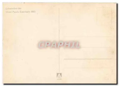 Lokomotiva da Union Pacific Eisenbahn 1880 — edição 1/146 — Verso
