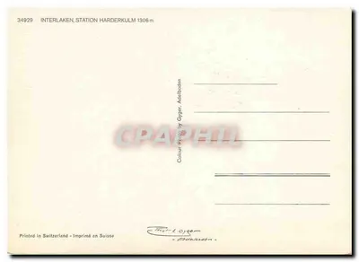 Ciąg kolejowy HB — Stacja Harderkulm 1306 m — Fotografia Gyger, Adelboden — Rewers