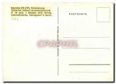Lokomotive 078 062-7 — Série 078, locomotive à tender pour trains de voyageurs — éditeur FEDEACTOR VERLAG — Verso