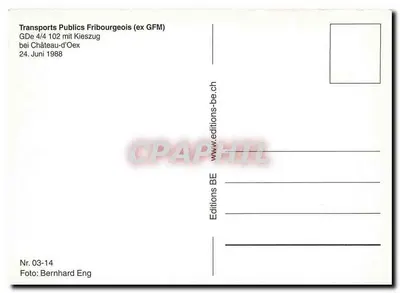 GDe 4/4 102 — lokomotywa elektryczna — Transports Publics Fribourgeois (ex GFM) — Rewers