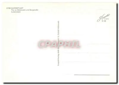 Darmstadt — Porta para Odenwald e Bergstraße — Krapohl-Verlag, O 28 — Verso