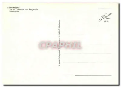 Darmstadt — Tor para Odenwald e Bergstraße — Kraopohl-Verlag, O 59 — Verso