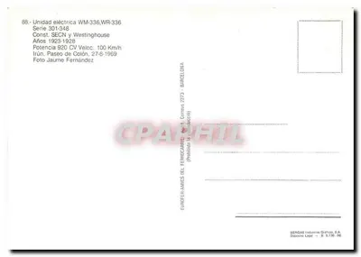 Trem elétrico WM-336 — Série 301-348 — Editor EUROFER-AMICS DEL FERROCARRIL — Verso