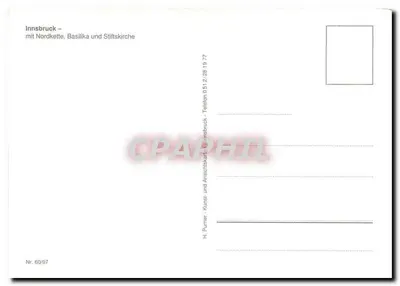 Innsbruck — A cidade das Alpes — H. Purner, Nr. 60/97 — Verso