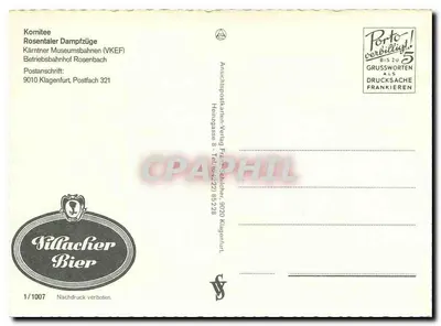 Rosentaler Dampfbummelzüge — wydanie limitowane 1/1007 — Verlag Franz Schilcher — Rewers