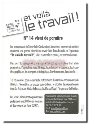 TGV Est w warsztacie serwisowym — Seine-Saint-Denis Tourisme — N°14 — Rewers