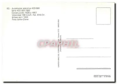 Automotor elétrico 433-560 — Série 433-001/093 — VERGAS Industries Críticas, S.A. — Verso
