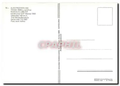 Electrotren 444 — Pociąg pasażerski — Ediciones Ferroviarias, S.A. — Rewers