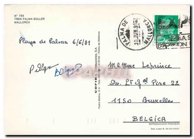 Soller — Trem sobre viaduto — Cofiba Distributions, S.A. n° 799 — Verso