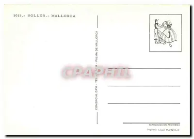 Tramway à Soller — Montagne en arrière-plan — Comercial Cavi, n° 1013 — Verso
