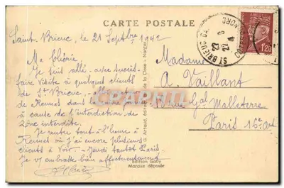 Saint-Brieuc (C.-du-N.) — El Viaducto sobre la Valle — Gaby, n° 2509 — Reverso