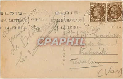 BLOIS — O Grande Ponte e a Igreja de São Nicolau — Cir des Arts Mécaniques, n°222 — Verso
