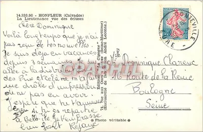 Honfleur (Calvados) — Vista das comportas — Edição La Cigogne — Verso