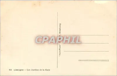 Limoges — Ogród Gare — C. P. Strasbourg — Rewers