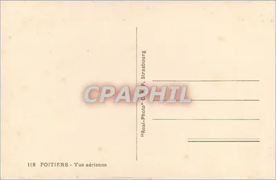 Poitiers — Widok z powietrza — "Real-Photo" C.P. Strasbourg — Rewers