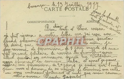 Besançon — Vista tirada do Campanário de São João — Excursão na Franche-Comté, n°709 — Verso