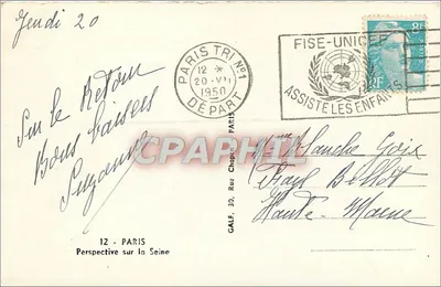 Paris - Perspectiva sobre a Sena — GALEF, 30 Rue Chapon — n°12 — Verso