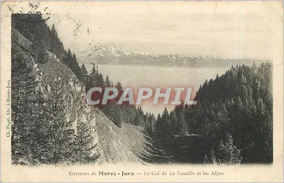 Arredores de Morez-Jura — O Col de La Faucille e as Alpes — Ch. Pagen, litografia em Morez-Jura
