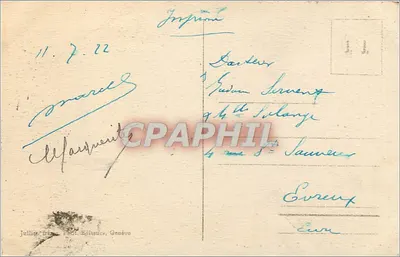 Chamonix i Mont-Blanc — J.J. 7718 — wydawca J.J. (numer seryjny 7718) — Rewers