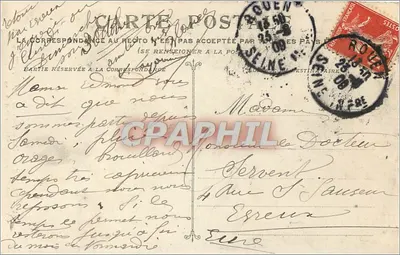 Rouen — Pomnik Gustava Flauberta w Muzeum Malowideł — N.G. nr 46 — Rewers