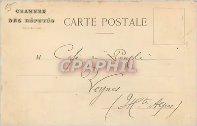 Sala dos Deputados — Frescos de Eugène Delacroix — Hipócrates recusa os presentes do rei da Pérsia — A. Pepper, rua de Courbevoie, Garenne, Sena, N° 15 — Verso