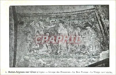 Saint-Aignan sur Cher — Cripta — Grupo dos Doadores - O Bom Pastor - A Virgem (século XIV)