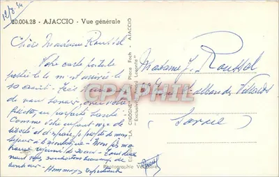 Ajaccio — Vista geral — A Cegonha — Verso