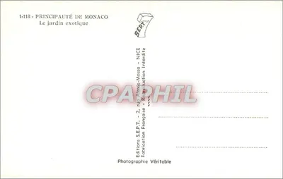 Jardim exótico — Principado de Mônaco — Edições S.E.P.T. - Nice — Verso