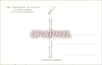 Jardim exótico — Principado de Mônaco — Edições S.E.P.T. - NICE — Verso