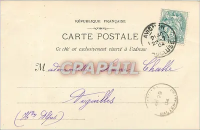 Avignon - Stara Katedra św. Marcina — Obecnie świątynia protestancka — fototypia E. Lacour - Marseille, nr 582 — Rewers