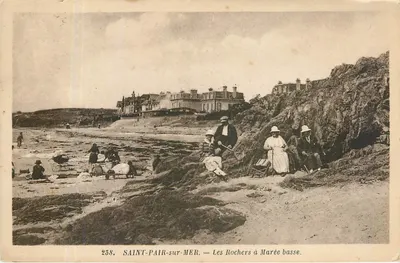 SAINT-PAIR-sur-MER — Os Rochos com Maré Baixa — Edição A. Bernard, Granville, n°258