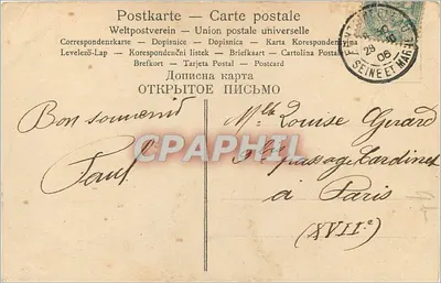 Bukiet fiołków — kolorowa ilustracja — wydawca nieznany — Rewers